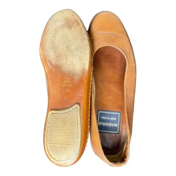 Maraolo Italian Leather Flats Loafer Womens US 8.5 EUR 39 Brown - Picture 5 of 10